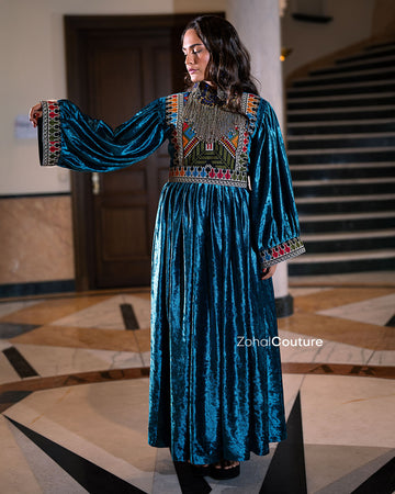 Royal Blue Velvet Kuchi